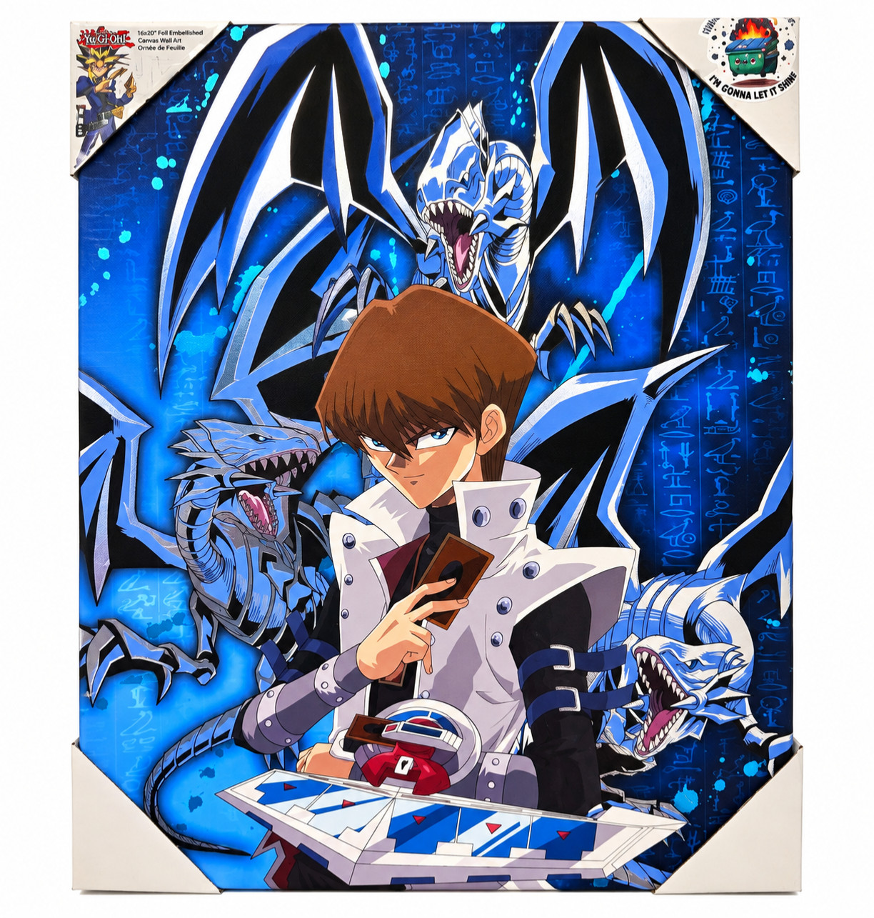 Yu-Gi-Oh Seto Kaiba Blue-Eyes White Dragon 16x20 Foil Embellished Canvas Wall A