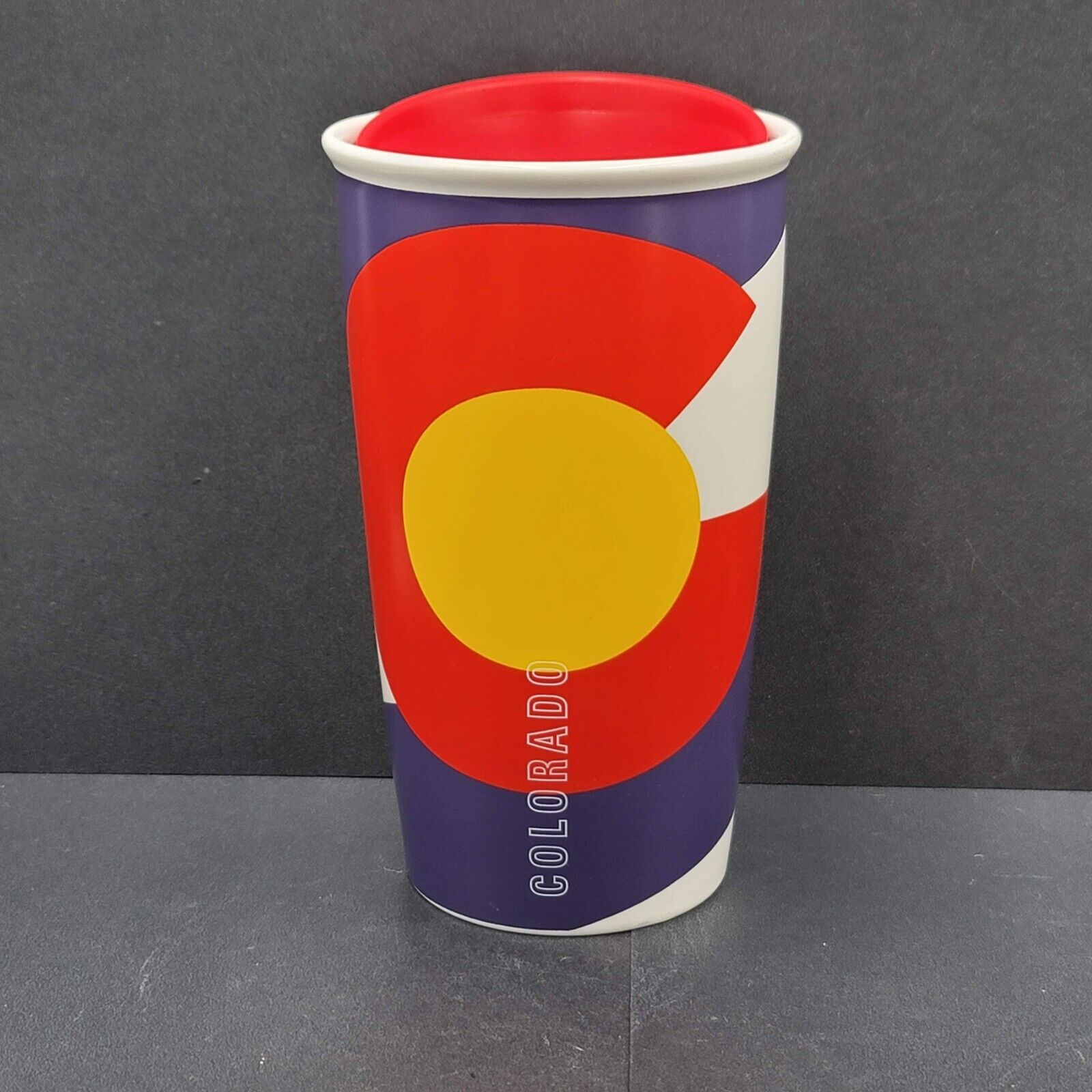 Starbucks State Flag of Colorado Travel Mug 12 oz Double Wall Ceramic Tumbler