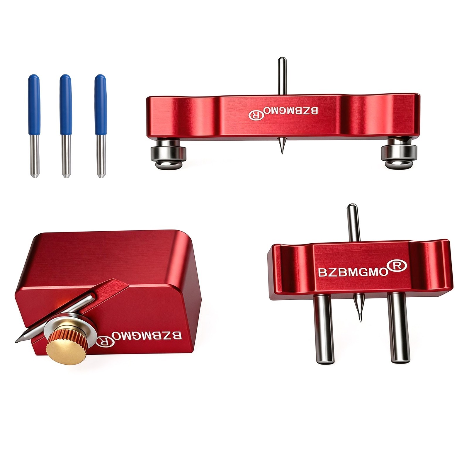 BZBMGMO 3Pcs Knife Maker\'s Center Line Scriber Set Edge Marking Woodworking Tool BZBMGMO 3Pcs Knife Maker\'s Center Line Scriber Set Edge Marking Woodworking Tool