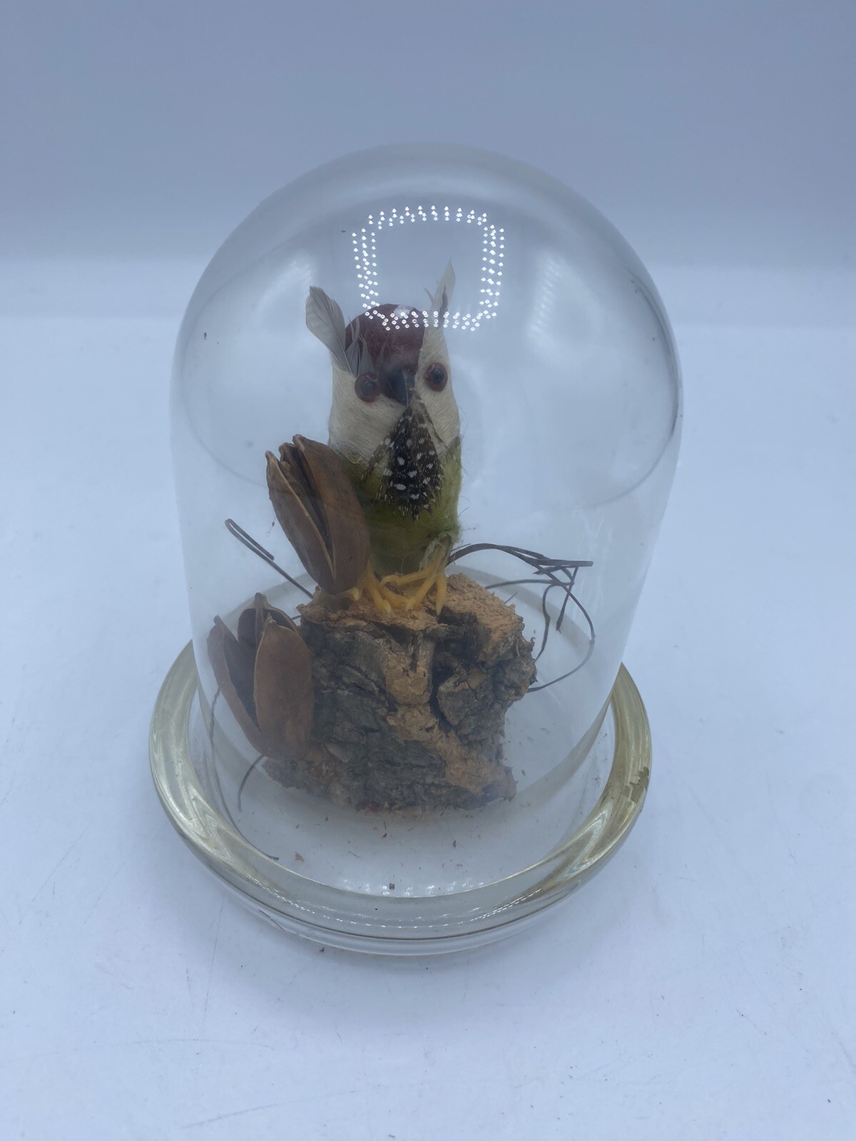 VINTAGE GOTO ORIGINALS OWL FIGURE IN GLASS DOME