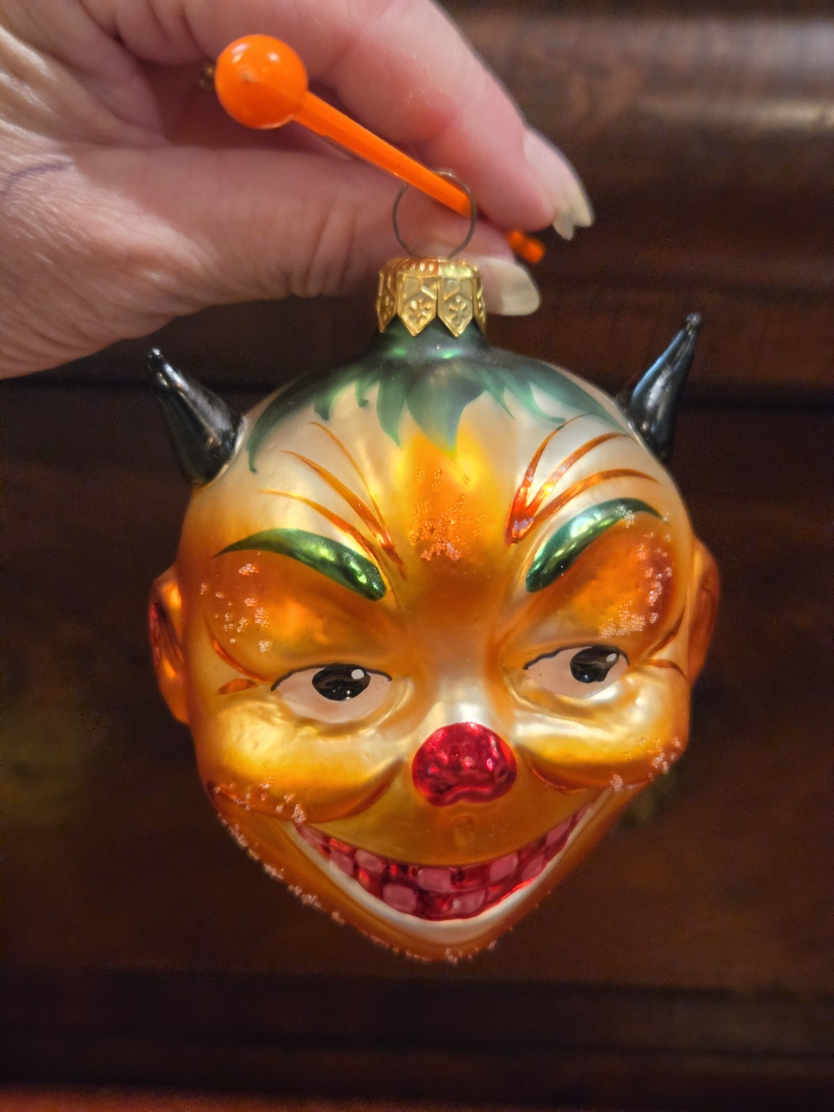 Vtg 1997 Christopher Radko MONSTER MASH Devil Glass Christmas Halloween Ornament