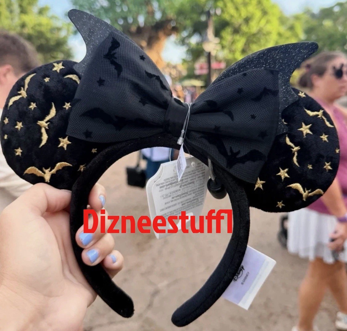 Disney Parks 2026 Halloween Bat Bow Mickey Minnie Mouse Ear Headband New