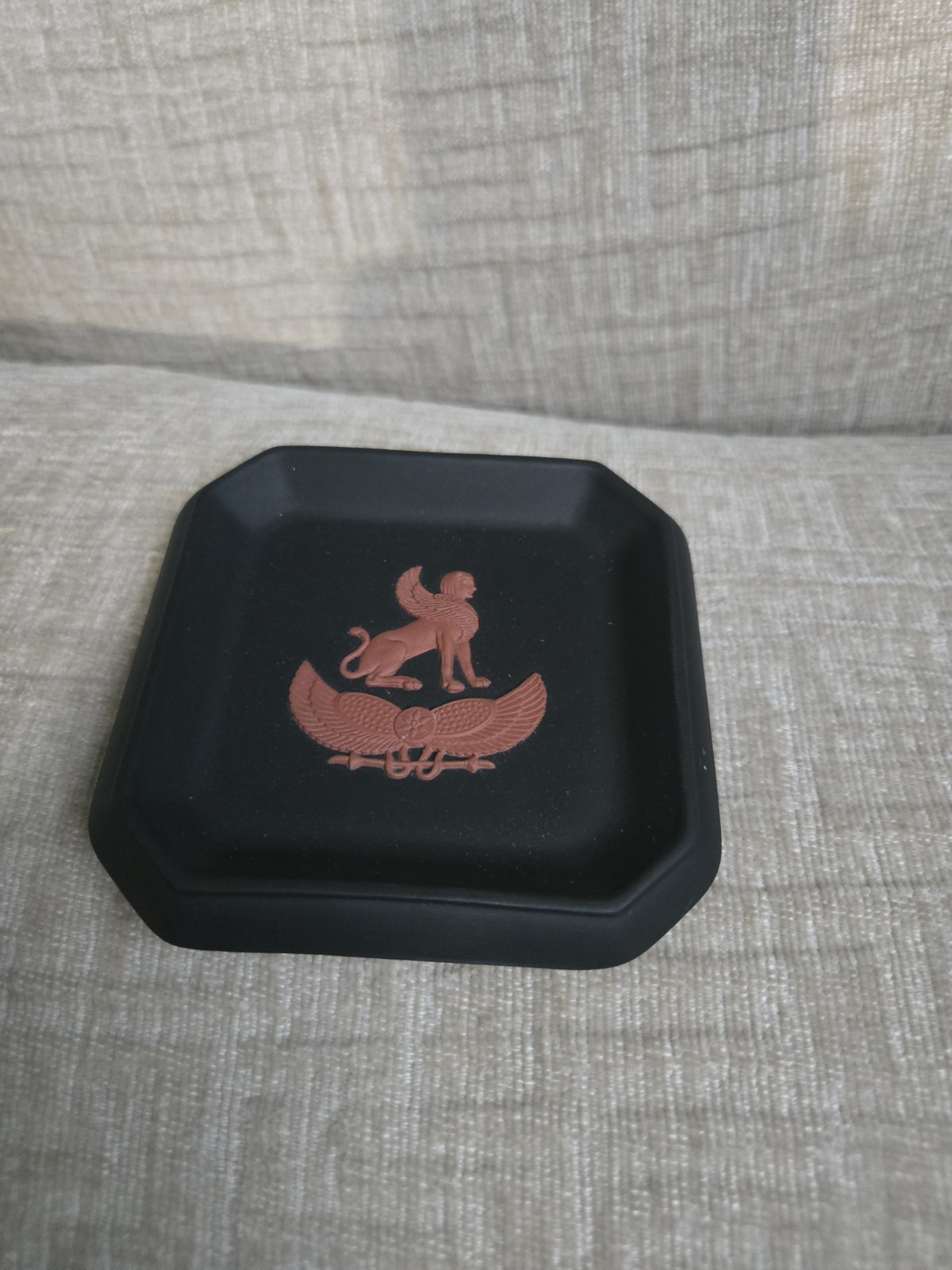 Wedgwood Terracotta on Black Jasperware Egyptian Sphinx