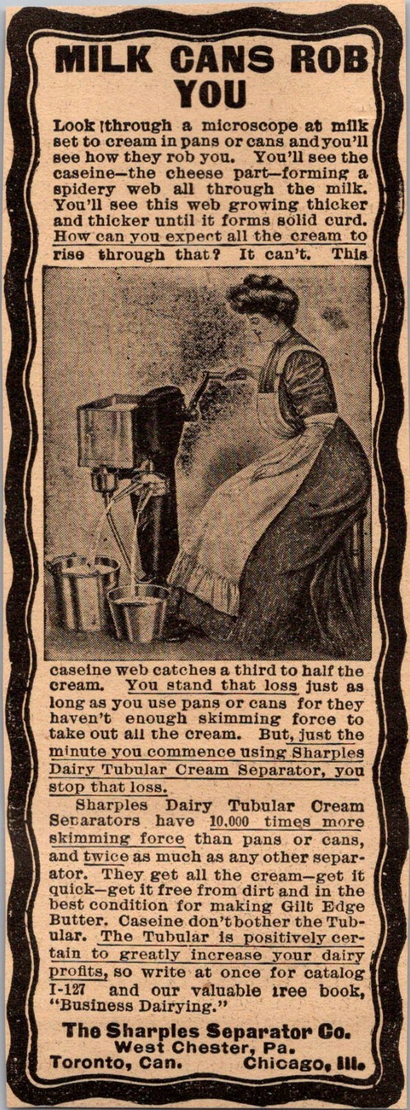 The Sharples Separator Co West Chester PA Chicago IL 1906 Minneapolis Ad 5AL1-H1