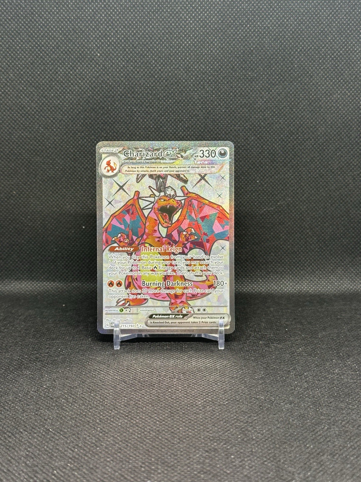 Pokémon TCG Charizard ex SV03 Obsidian Flames 215/197 Ultra Rare Full Art Holo