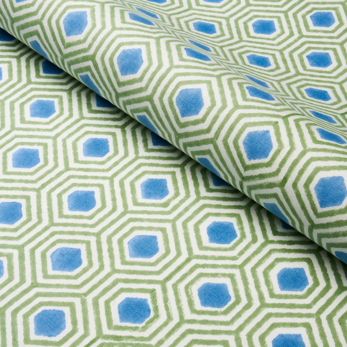 Schumacher Fun Cheerful Geometric Handprint Fabric- Otis Hand Print Green 1.10yd