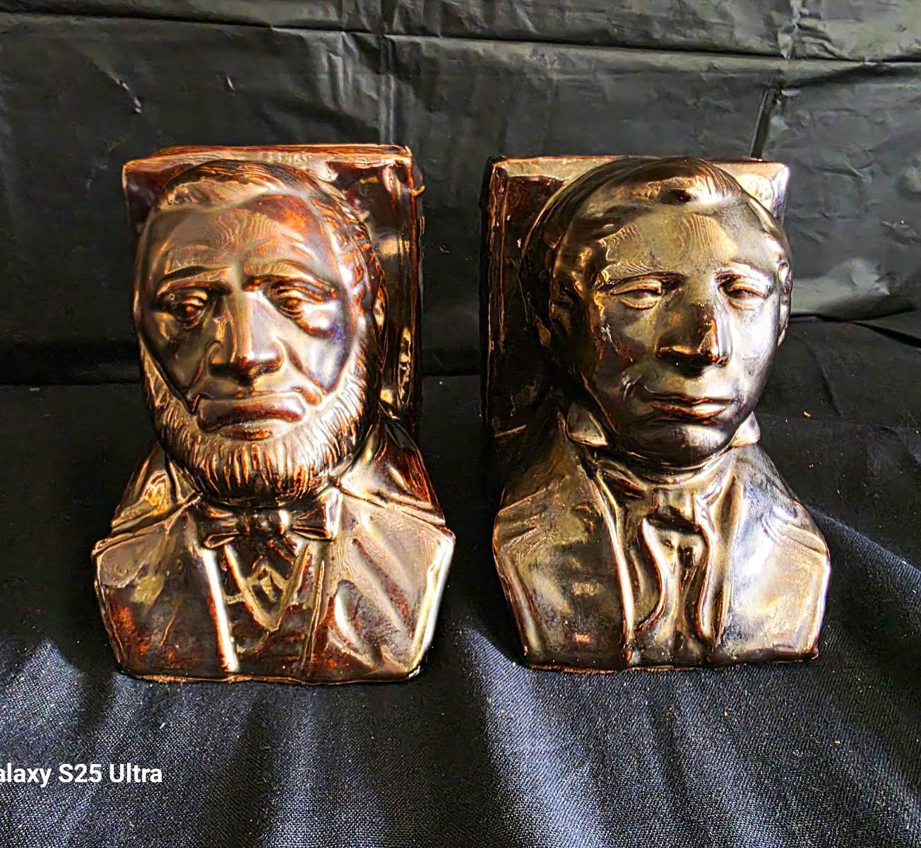 Vintage LDS Joseph Smith Brigham Young Ceramic Bookends Mormon Church History