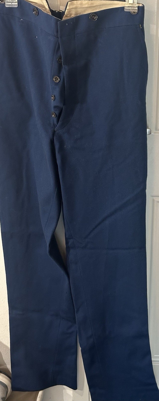 Turn Of The Century PAIR BLUE KERSEY ENLISTEDMENS PANTS. MINT Small Moth Hole