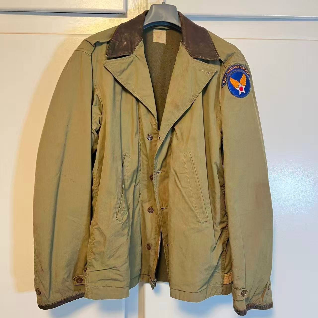 Vtg 1940\'s Original M41 Field Jacket WWII WW2 Original M1941 w leather collar