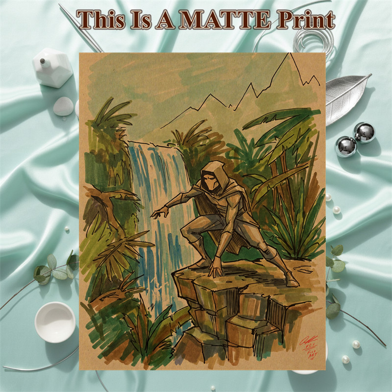 Original Color Illustration Mixed Media Fine Art Print 8.5x11 - Keyeske