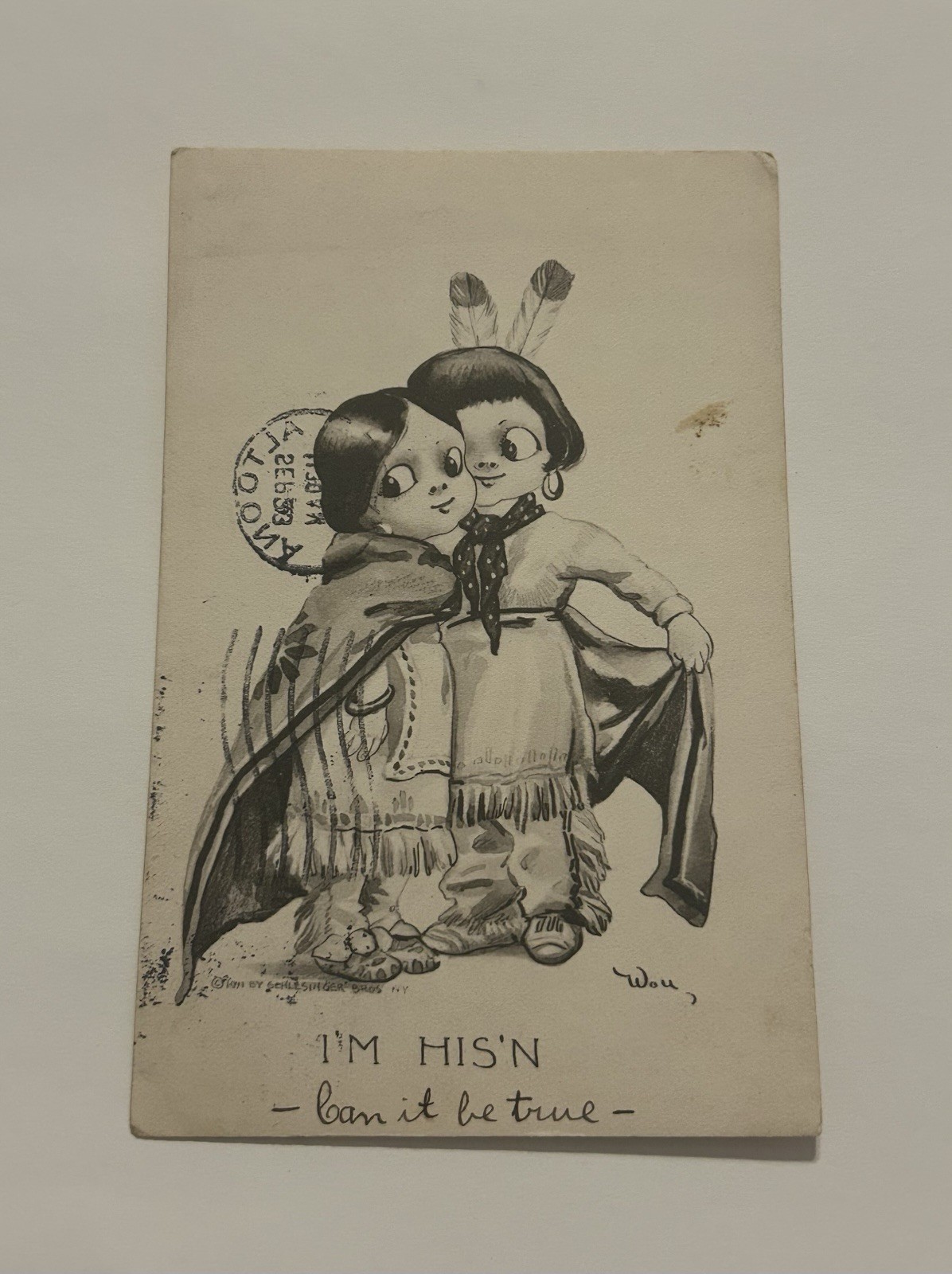 Antique 1912 I\'m His\'n Comic Postcard by Schlesinger Bros. USA