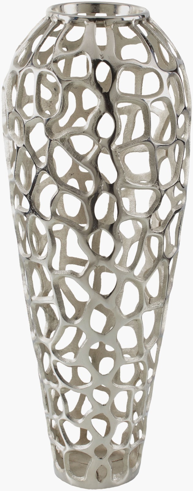 SURYA Angad Vase, Metallic - Silver Nickel Aluminum Made in India