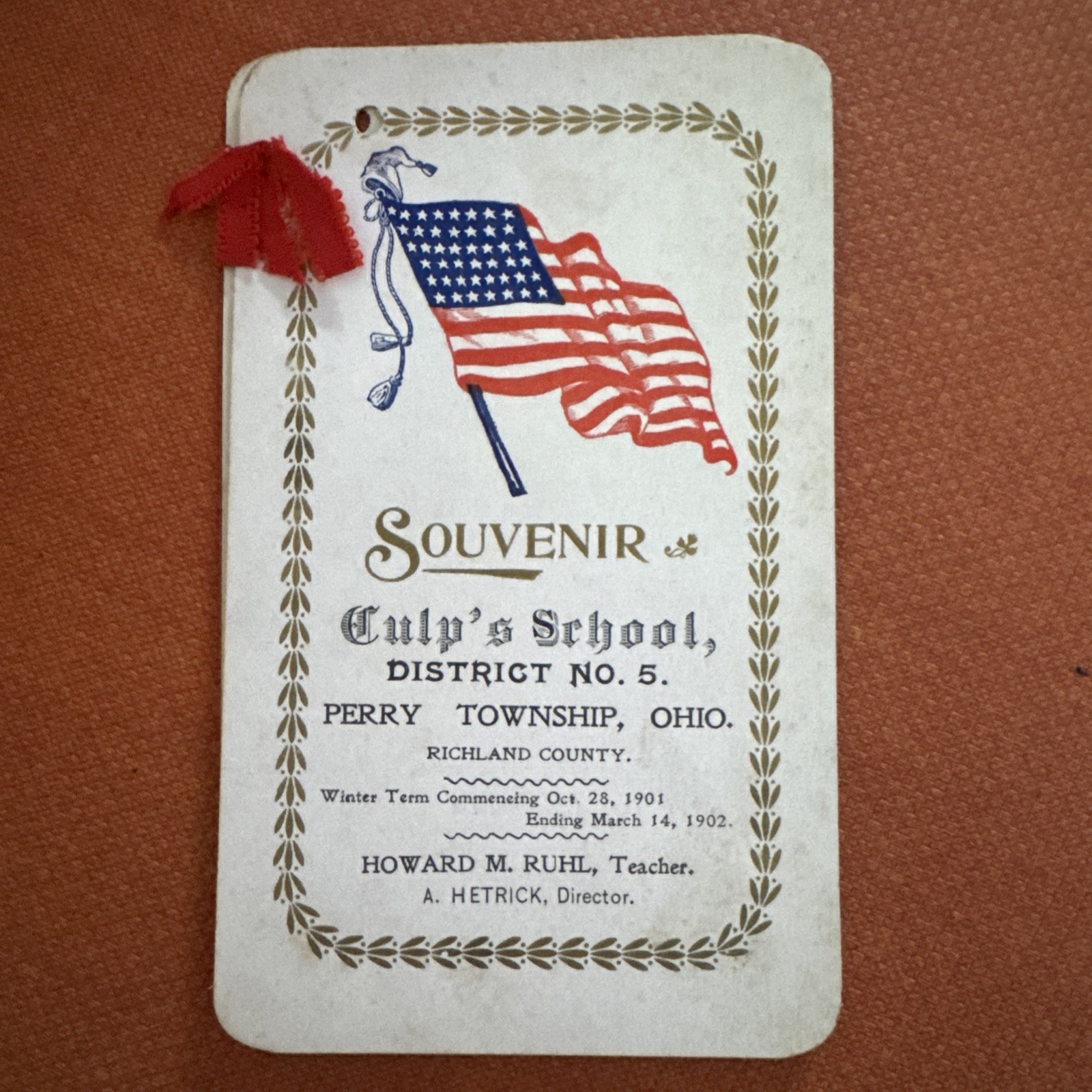Vintage 1901 Ohio Public School Souvenir Perry Twp Richland Co Mansfield Ruhl 1