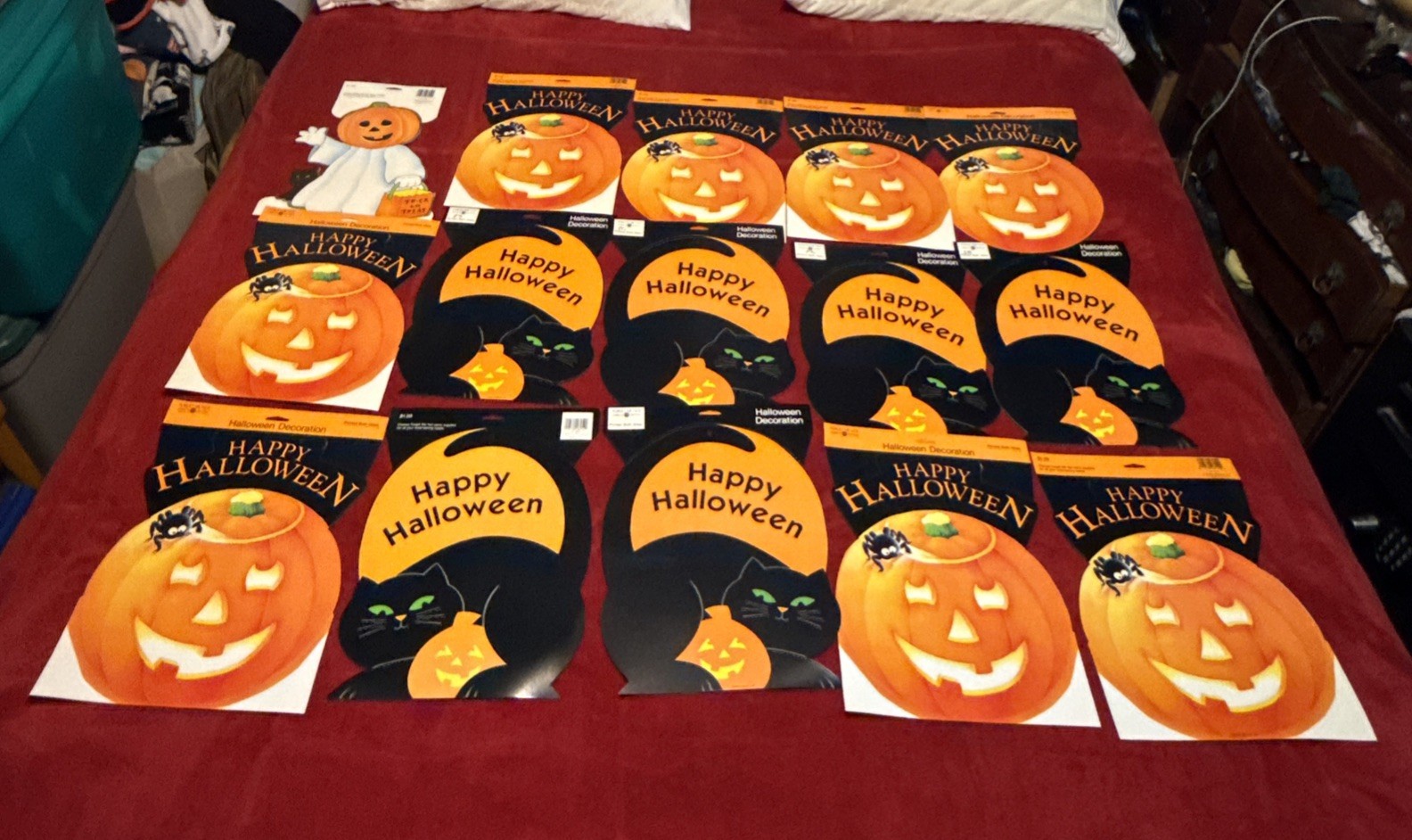 19 Vintage LOT OF  HALLOWEEN DECORATIONS Die-cut Cutouts American Greeting