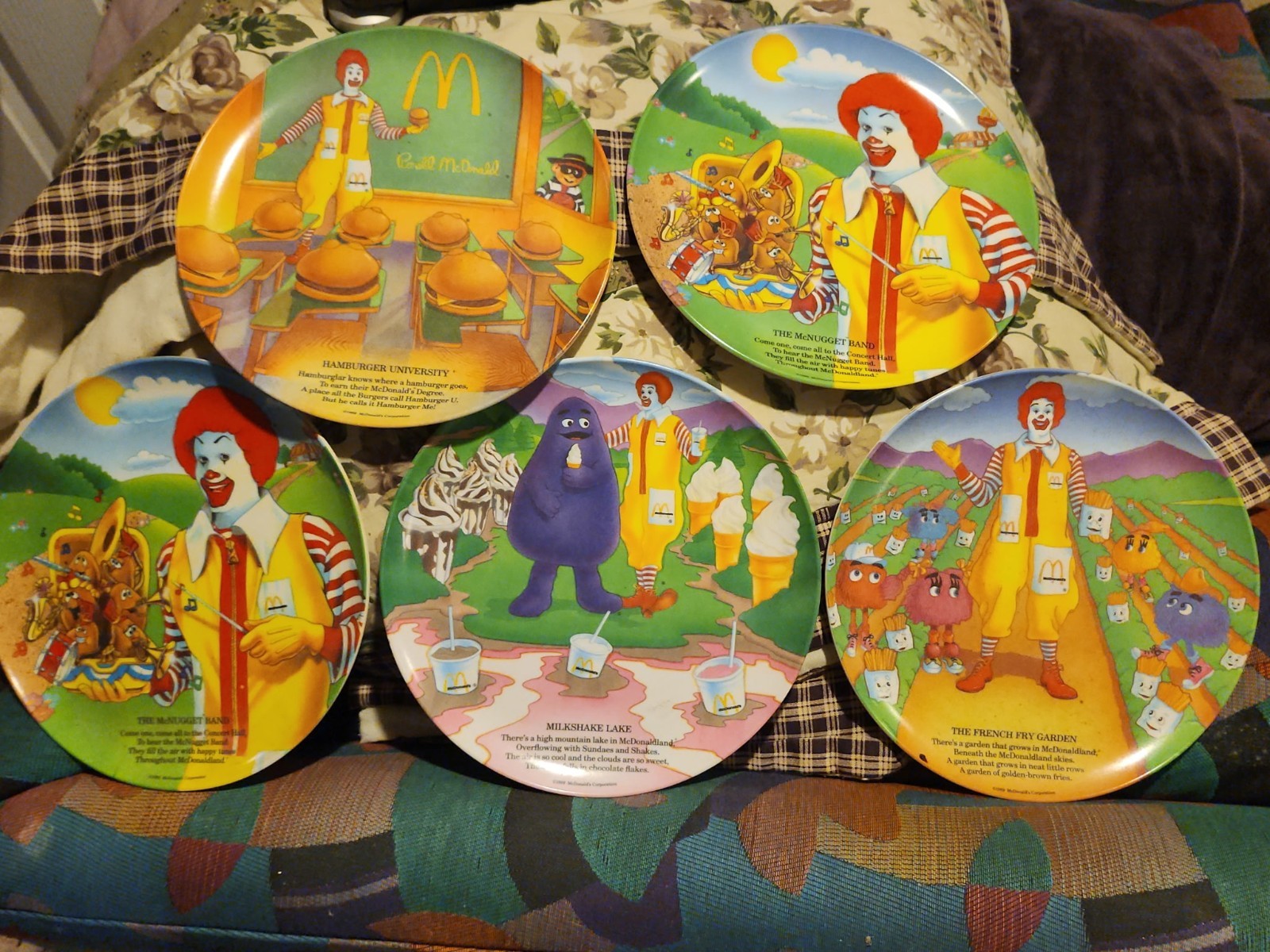 Vintage 1989 McDonalds McDonaldland Collector Plates Set of 5 