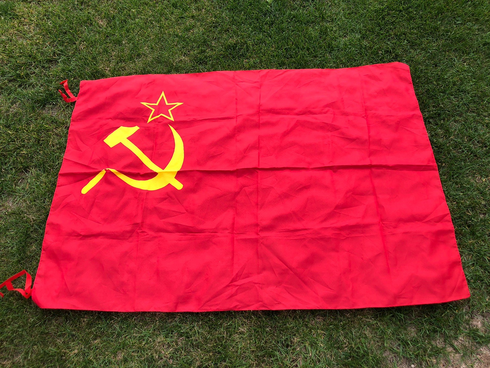 original vintage flag of the USSR. Soviet Union era. Communist flag. 3x 4.5