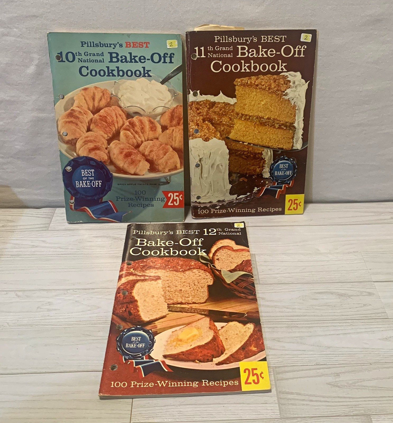 Pillsbury BEST Bake-Off Cookbook Lot of 3 10th-12th Grand National 1950s/60s