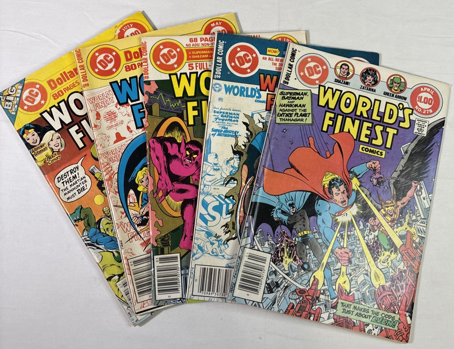 Vintage World’s Finest Mix Lot of (5) Dollar DC Comic Books.