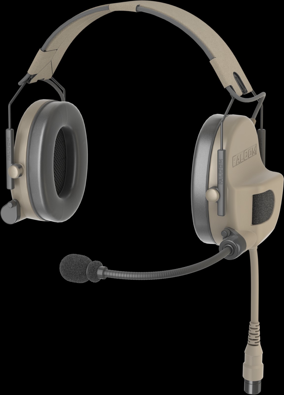 FALCOM OTE2000 Tan Headset Tactical Military Comms