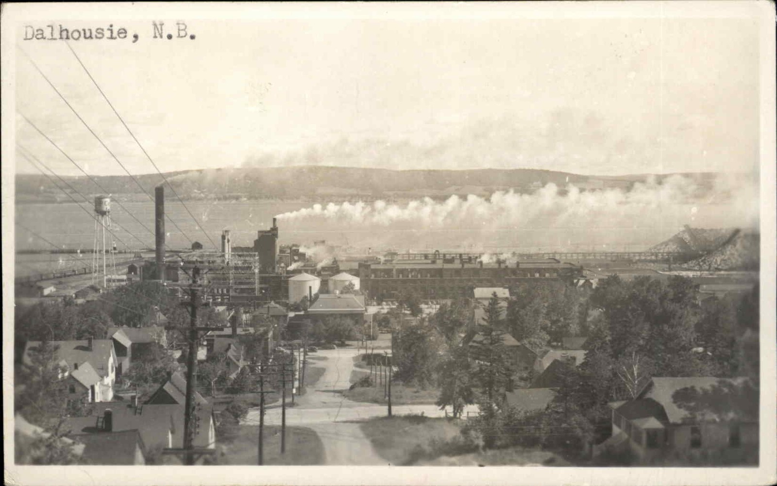 Dalhousie New Brunswick Factory Bird\'s Eye View RPPC Real Photo Vintage Postcard