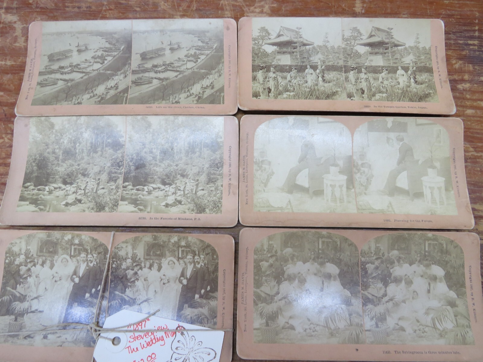 Lot of 12 Vintage BW Kilburn Photos wedding Stereoview Photos