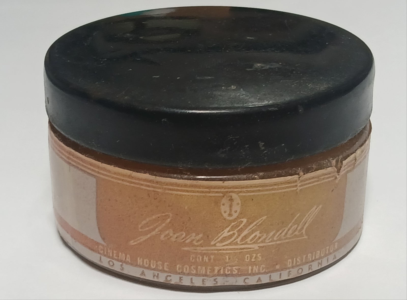 Vtg. Actress Joan Blondell Cinema House Cosmetics Foundation Cream Jar 1930 1940