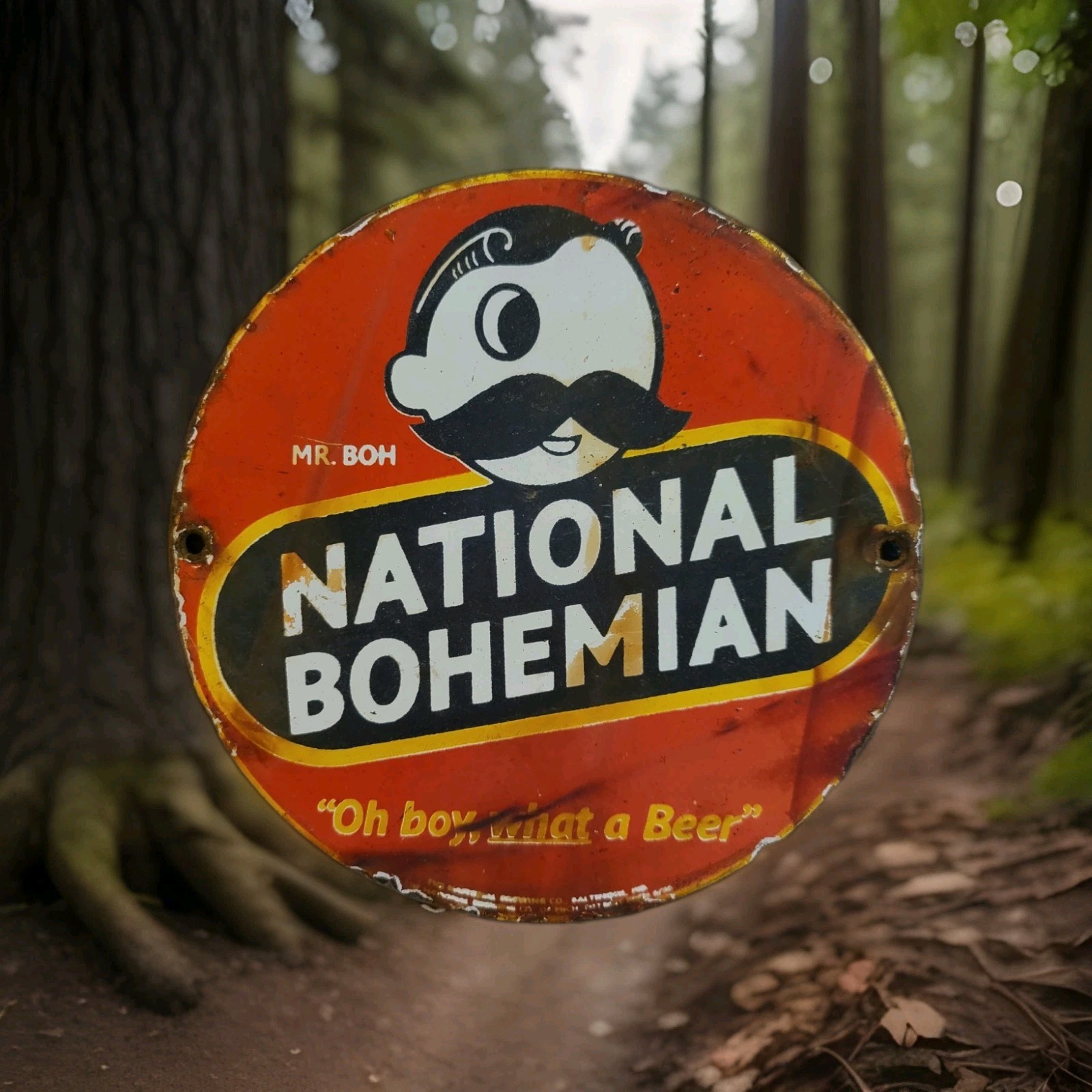 Vintage National Bohemian Beer Sign \