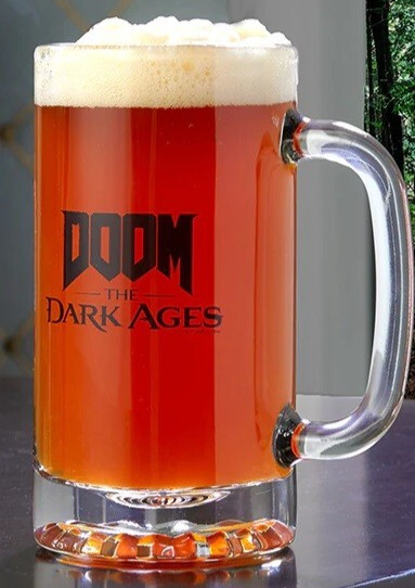 DOOM The Dark Ages Mark of the Slayer Logo Glass Tankard Official 2026 NEW