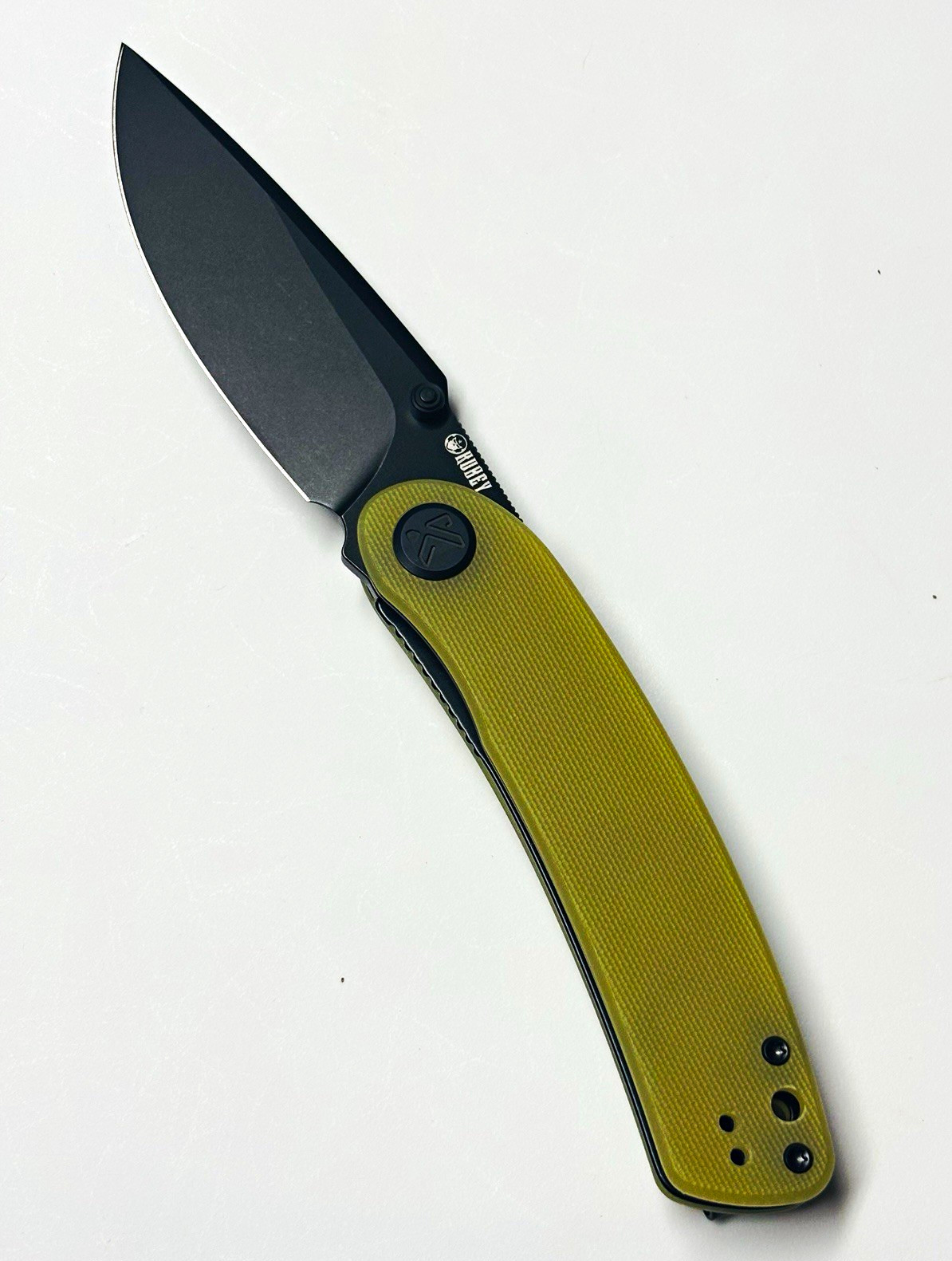 Kubey Momentum Folding Knife 3.43” D2 Steel Drop Point Blade Yellow G10 EDC New