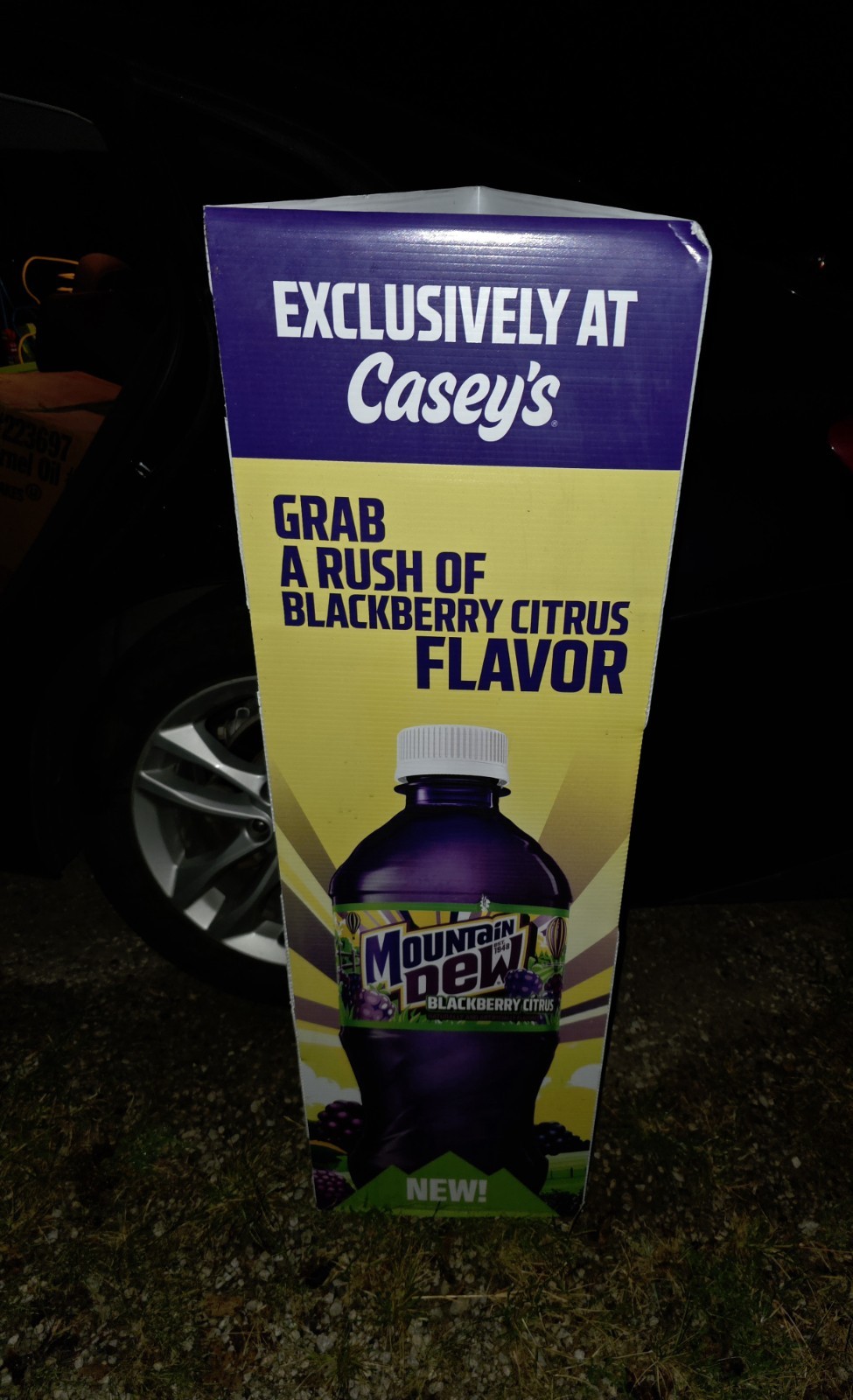 Casey's Mountain Dew Blackberry Citrus Promotional Sign