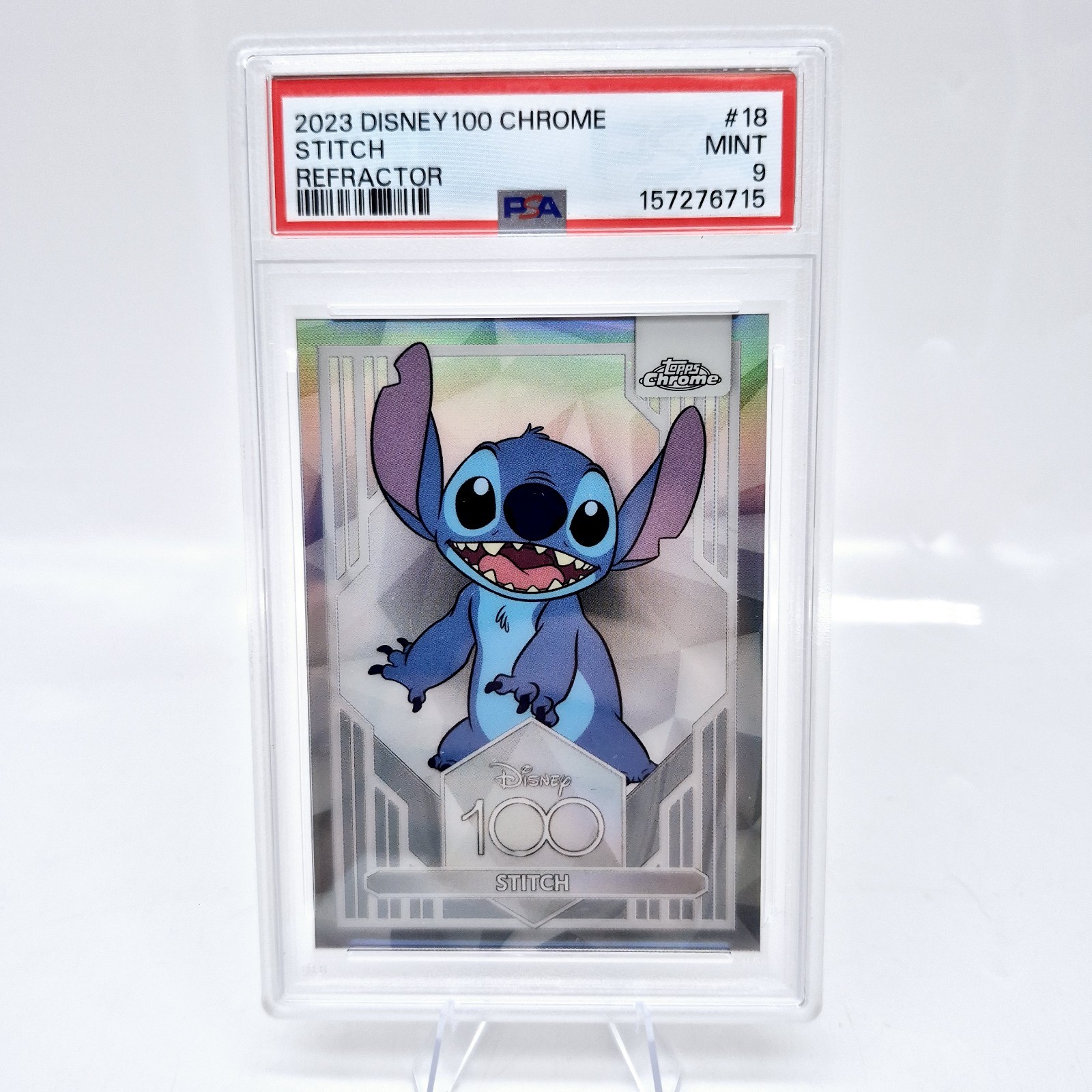 2023 Topps Chrome Disney 100 Stitch #93 PSA 9 Refractor 1st Edition