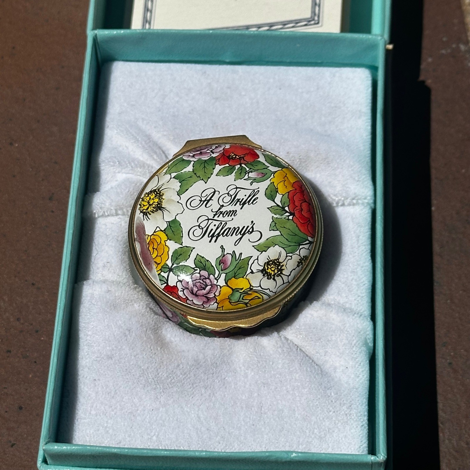 Vtg Tiffany & Co Halcyon Days Trinket Box Floral A Trifle From Tiffany's - Read