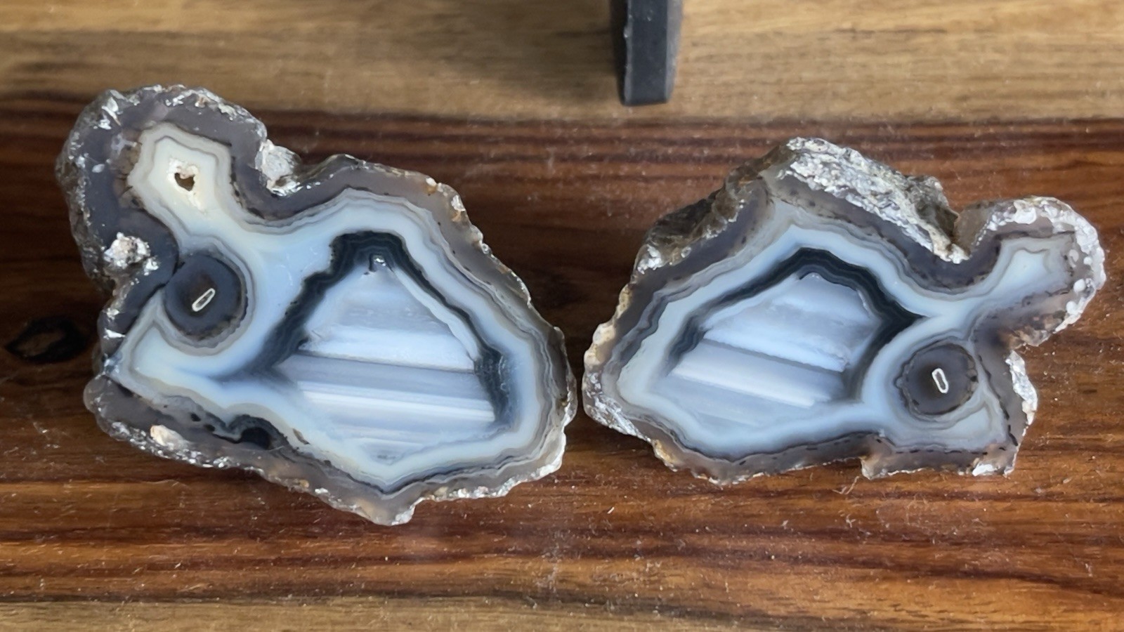Very Nice Pair Water LEVEL Ankara Agates W/ Mirror Polish