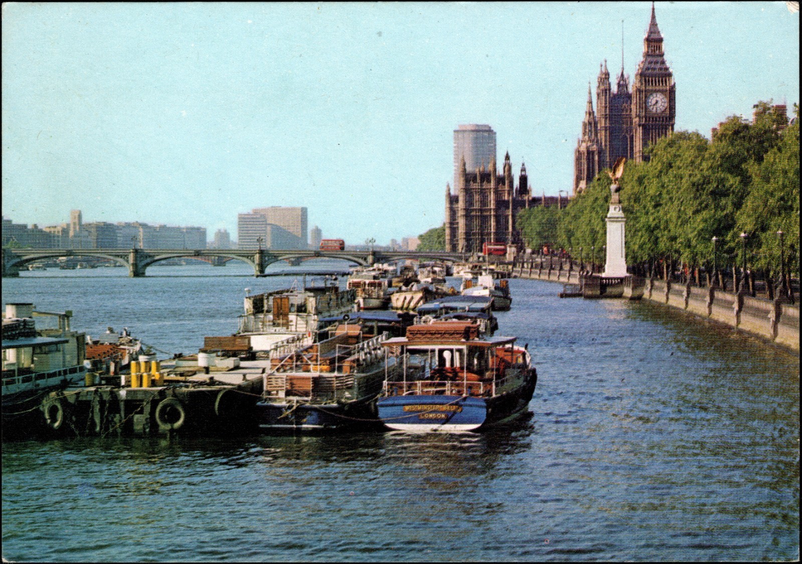 London England West Bank of River Thames & Victoria Embankment Continental PC