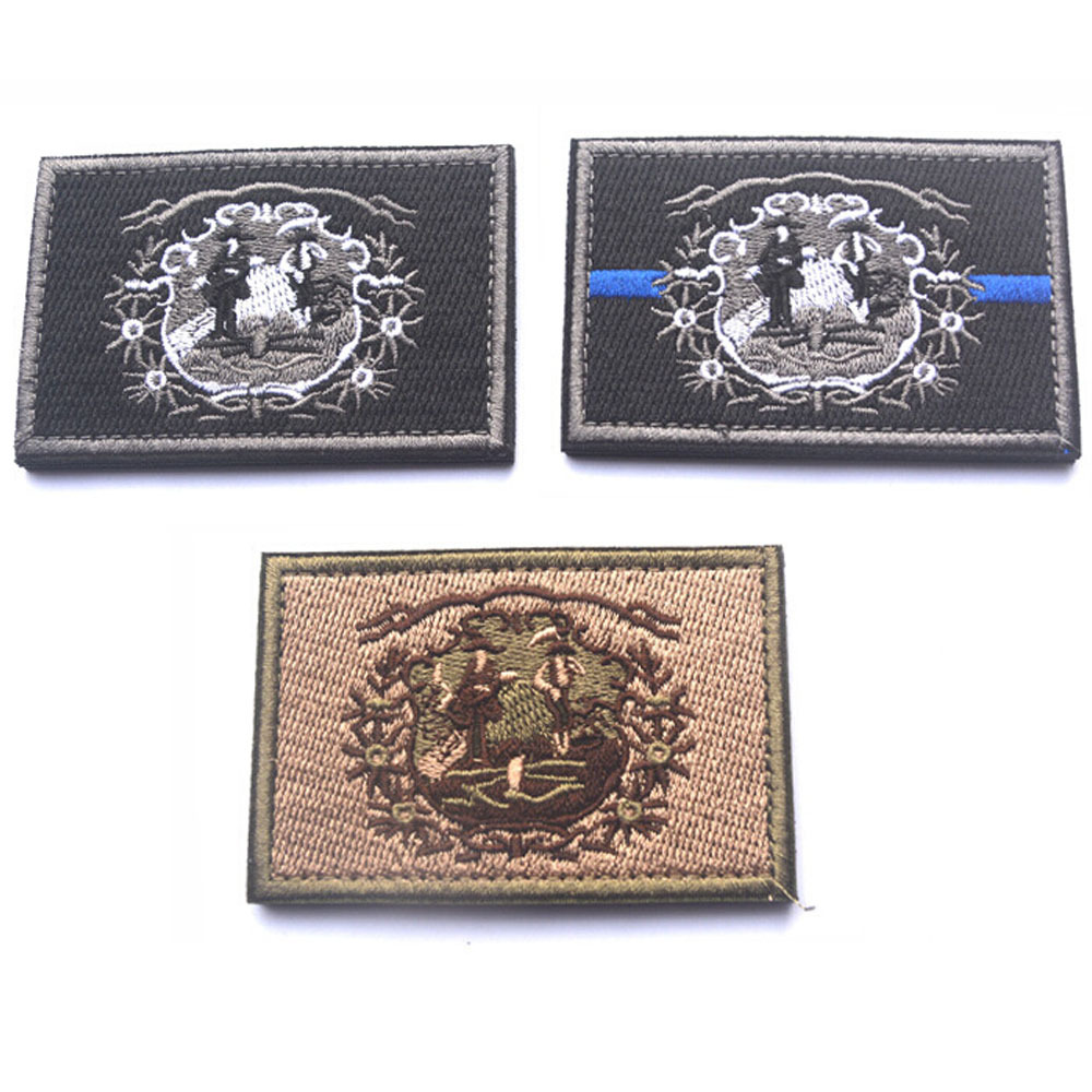 3 PC USA West Virginia FLAG WV STATE FLAG U.S. ARMY EMBROIDERED TACTICAL PATCH