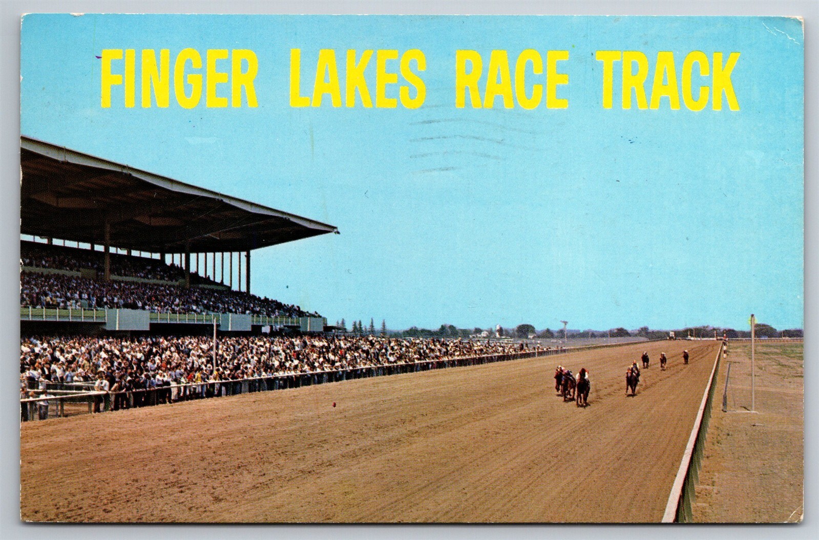 Finger Lakes Race Track Horse Racing Canandaigua NY C1960s Postcard AC16