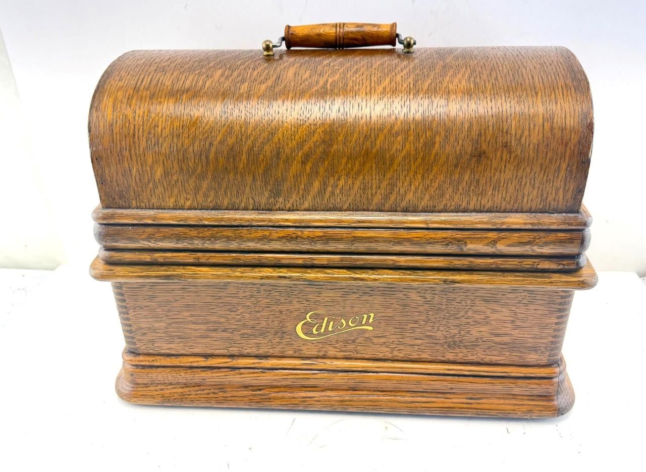 Antique Edison Home Models D/E/F Phonograph Case w/Change of Reproducers Label