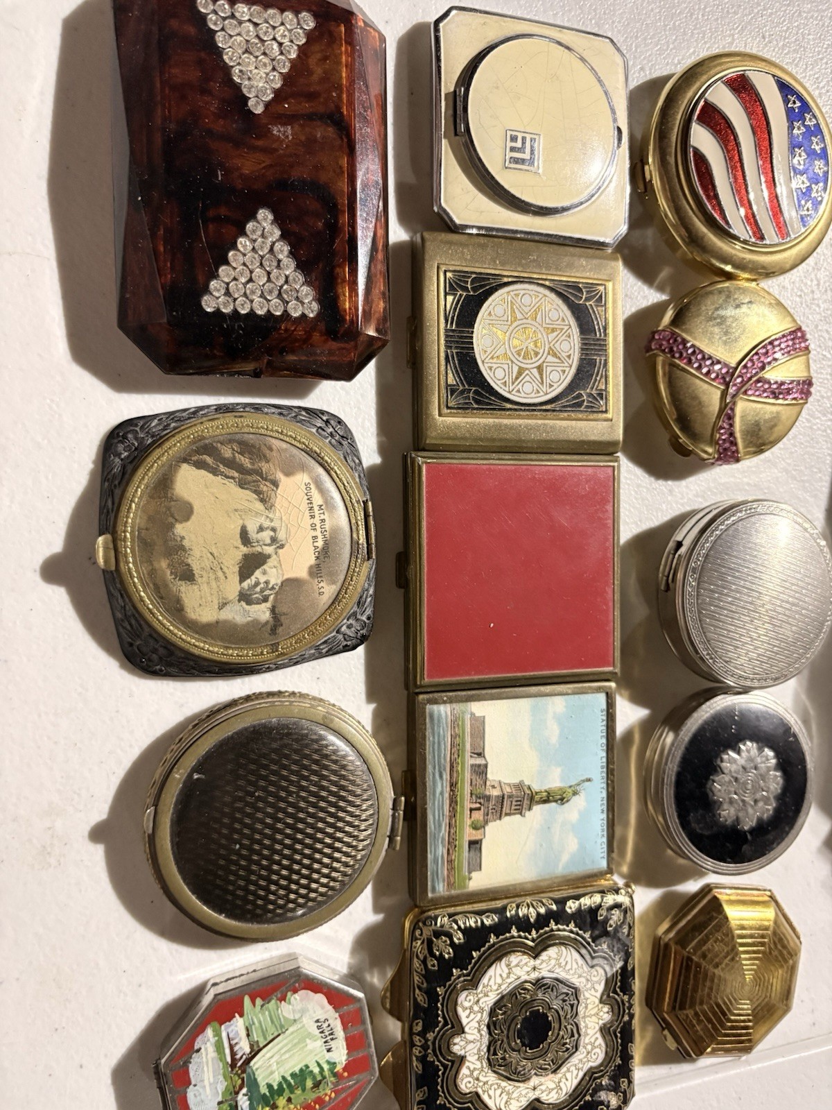 Lot Of 14 Vintage Compacts From 1920-1950