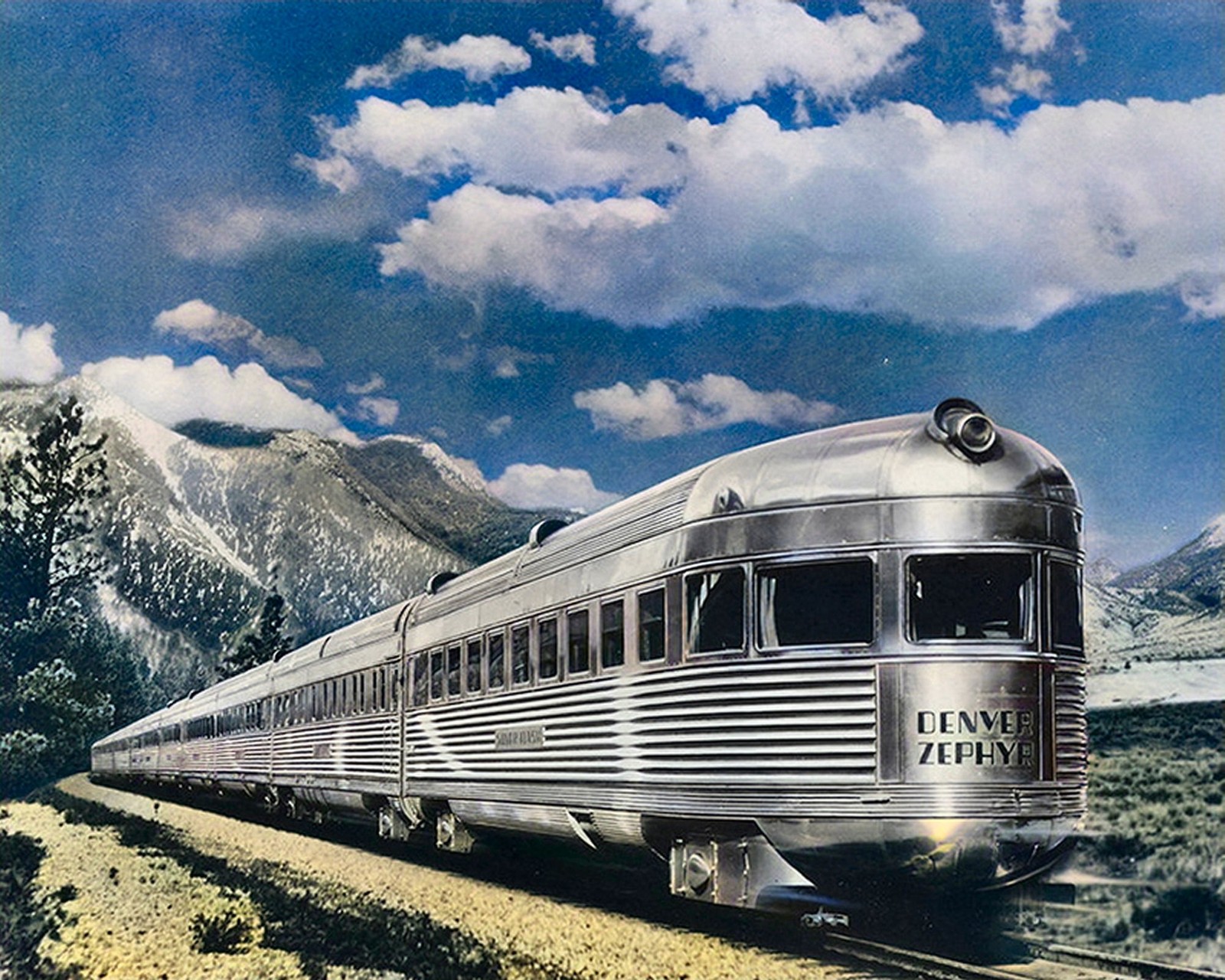 1936 THE DENVER ZEPHYR Color Tinted 4x6 Borderless PHOTO