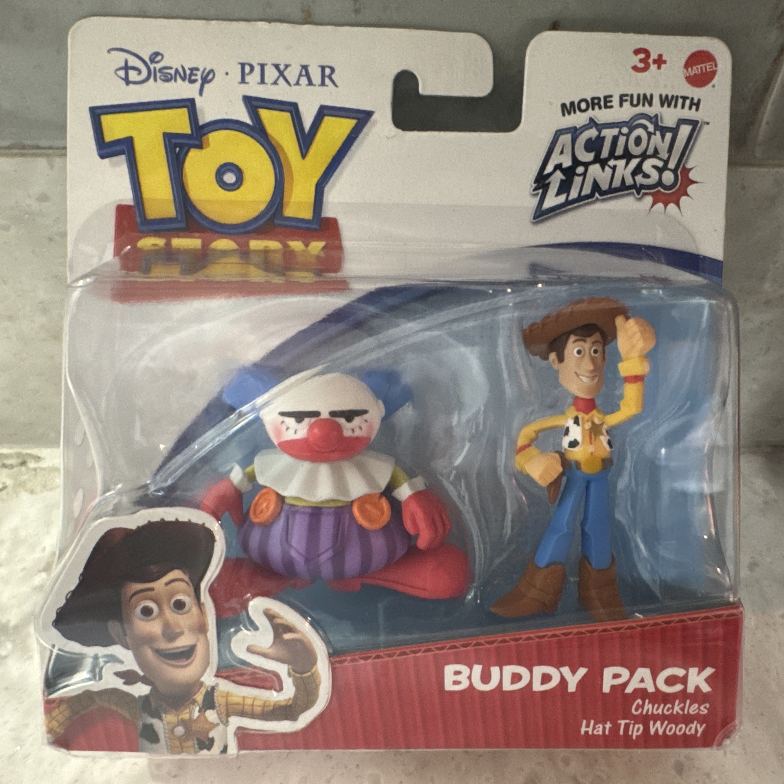 2010 Mattel Disney Toy Story Buddy Pack Chuckles Hat Tip Woody Action Links New