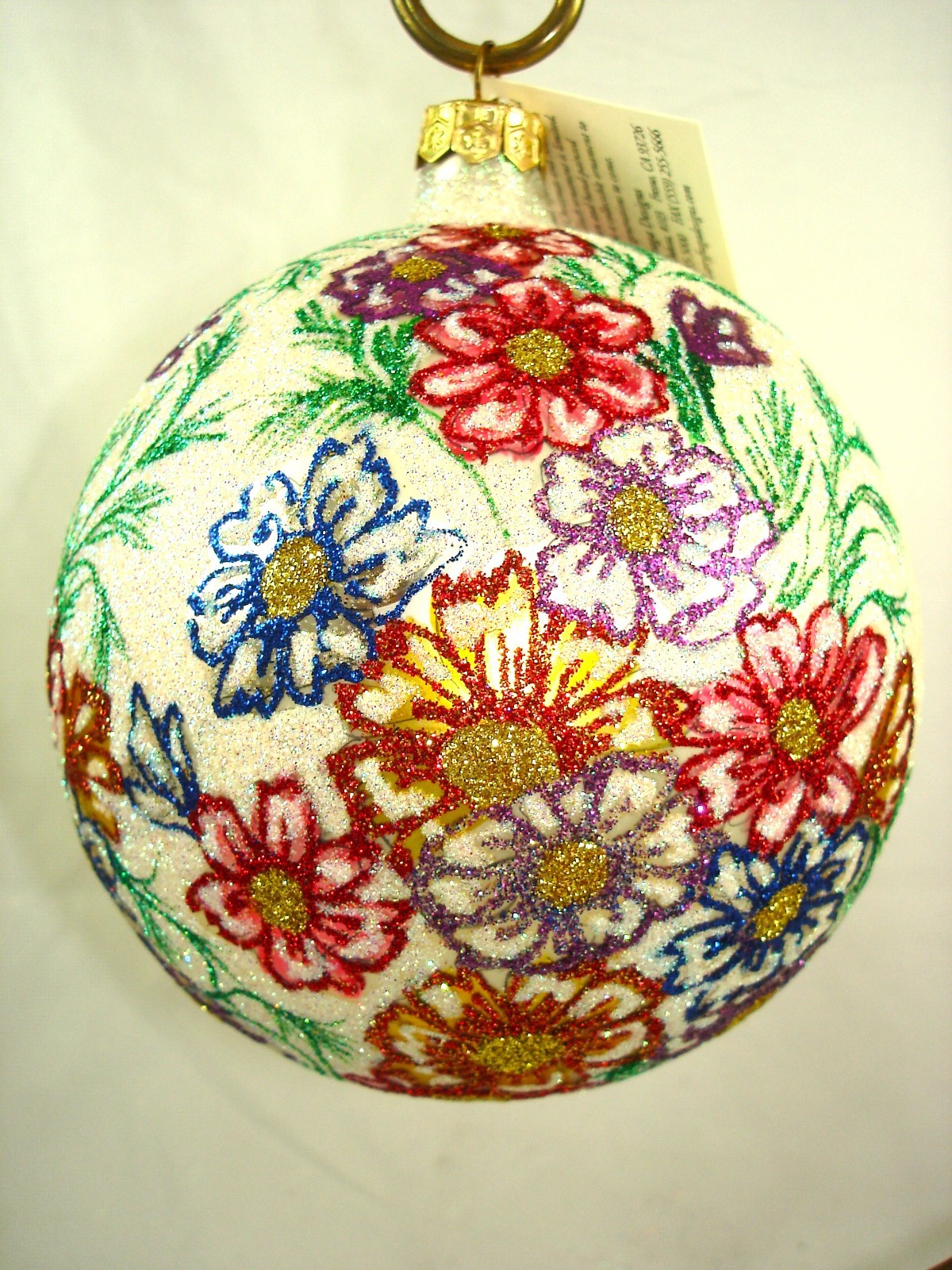 Larry Fraga Designs Flower Ball Christmas Ornament Made in Poland 