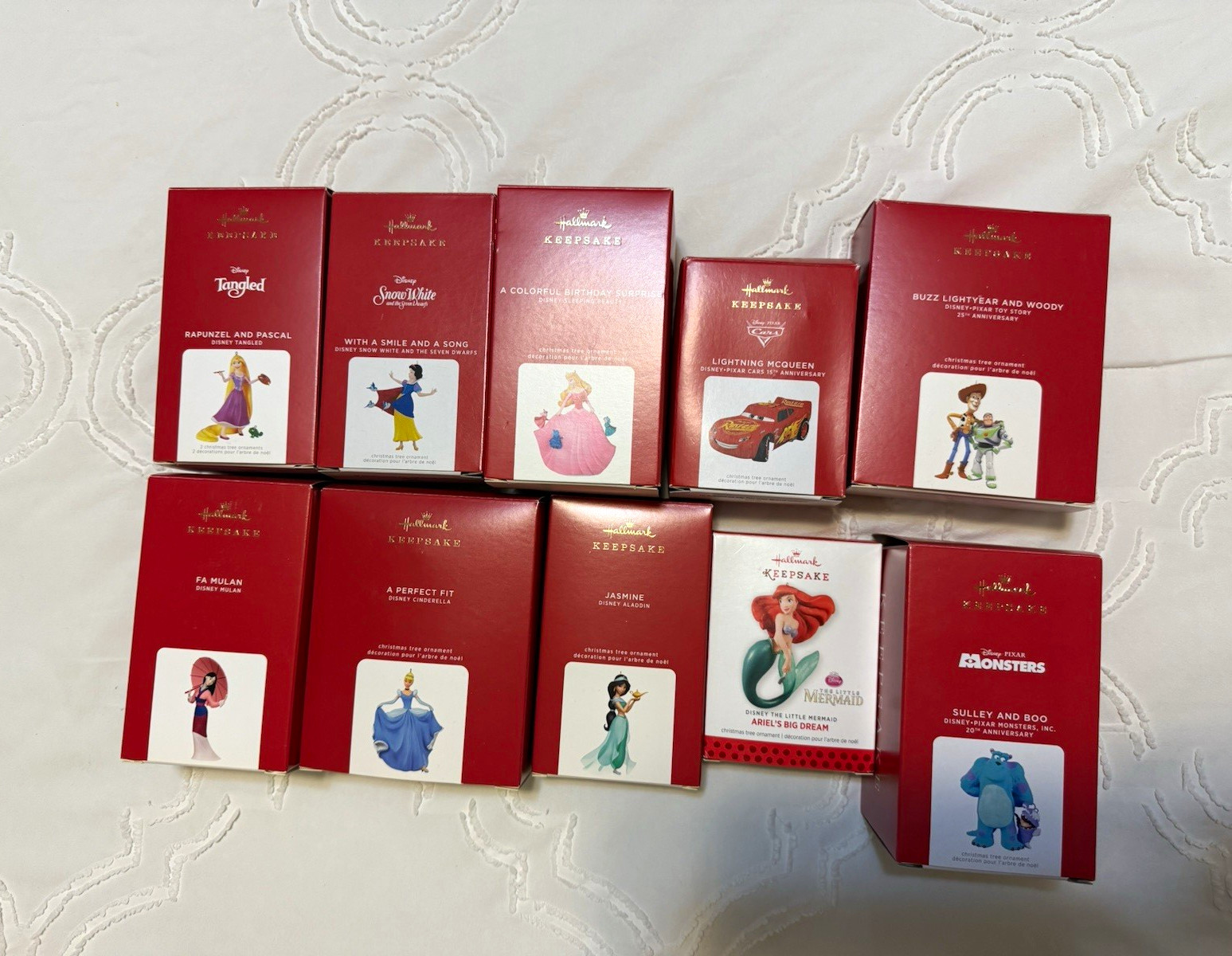 Hallmark Keepsake Disney Christmas Ornament Lot 9 Rapunzel Woody Buzz McQueen