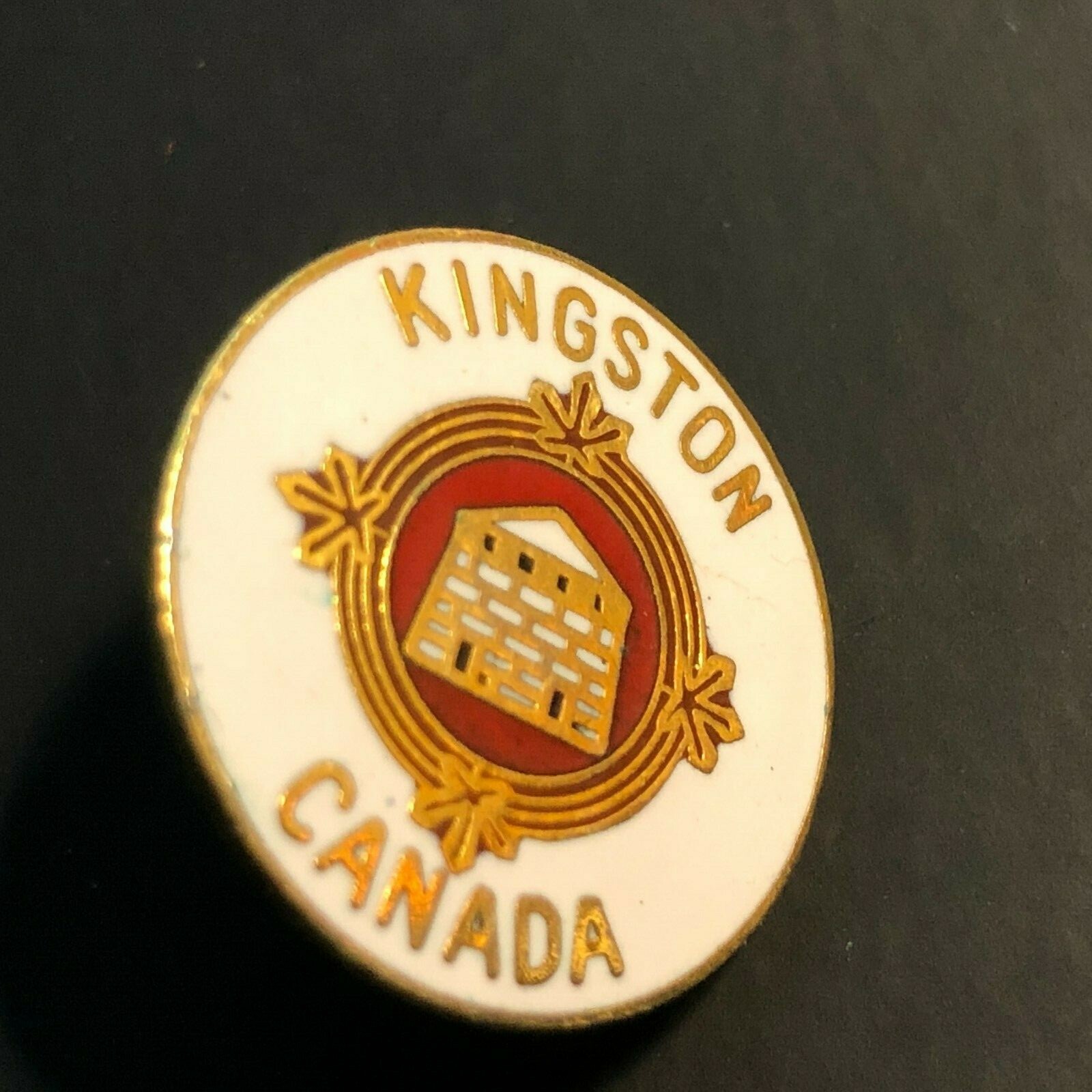 Vintage Kingston Canada Pin Enamel Lapel Souvenir Eastern Ontario Canadian City