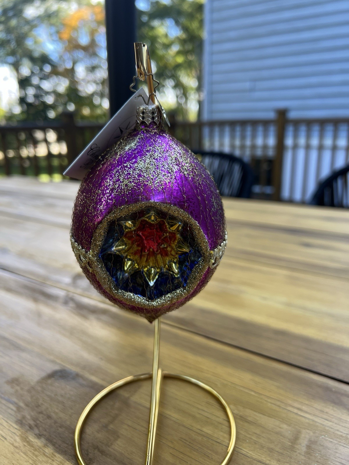 Christopher Radko Rare Find Christmas Ornament Glitter Star Reflector