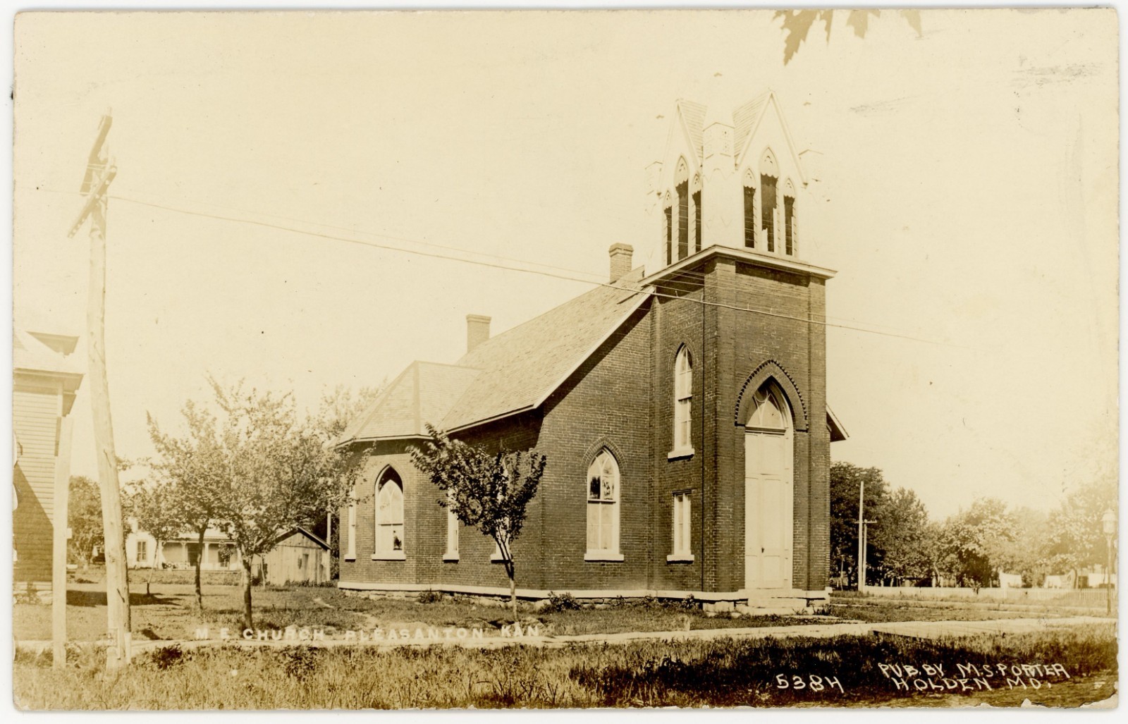 1910s Pleasanton KS ME Church RPPC Methodist Episcopal W.S. Porter Kansas