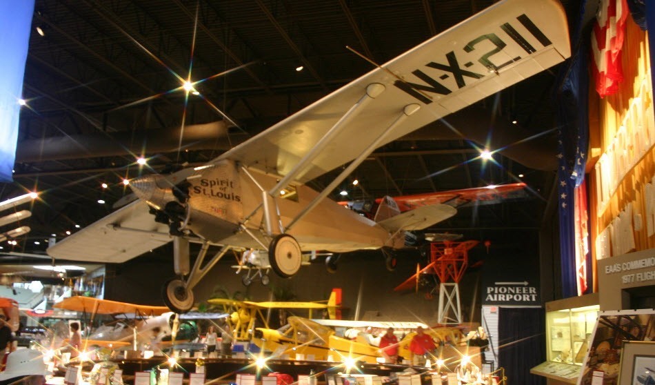 Ryan Spirit of St. Louis NYP Desktop Wood Airplane New Model Small Scale 1/48