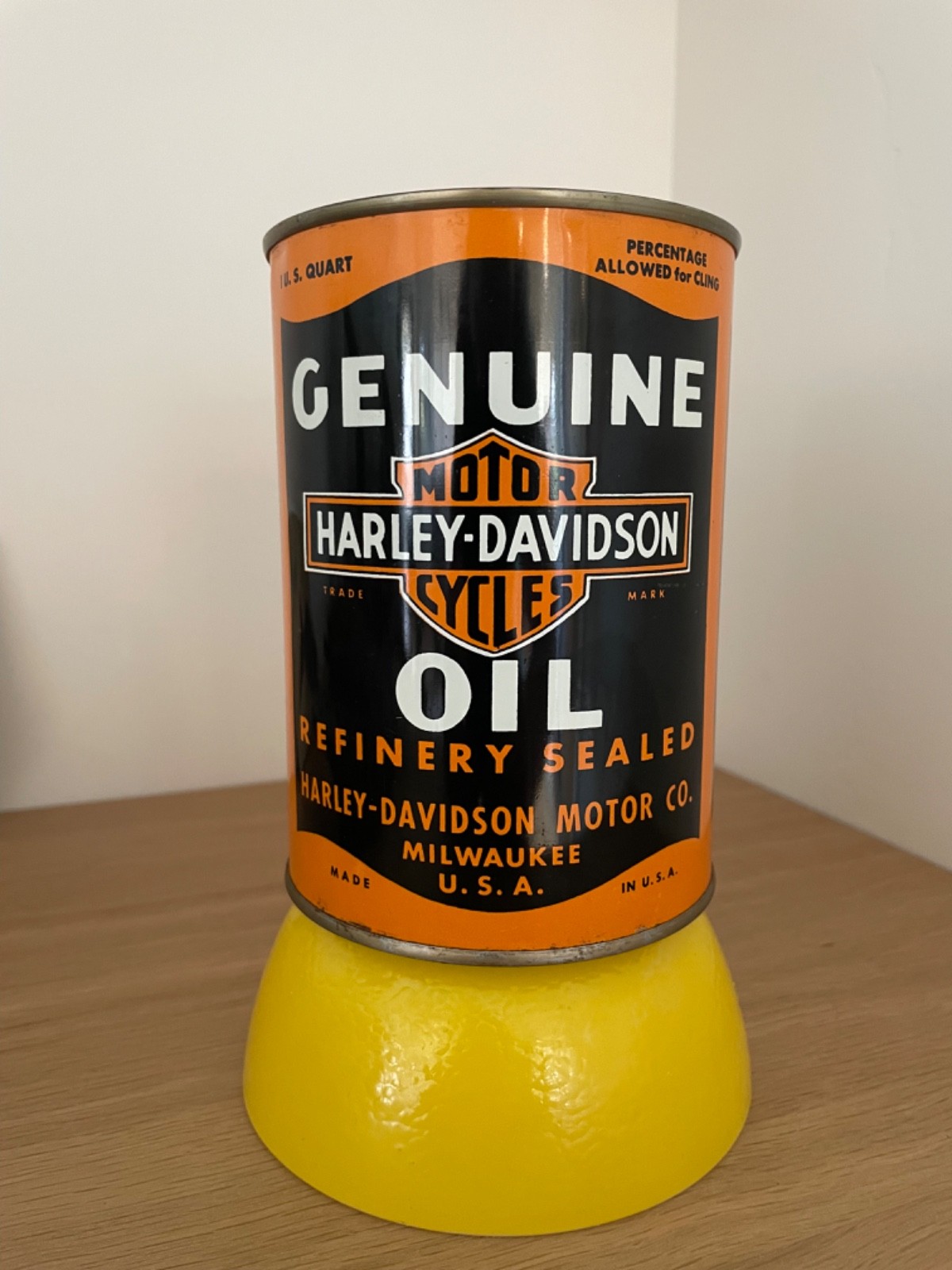 Vintage 40-50\'s? Harley Davidson quart oil can (Full)