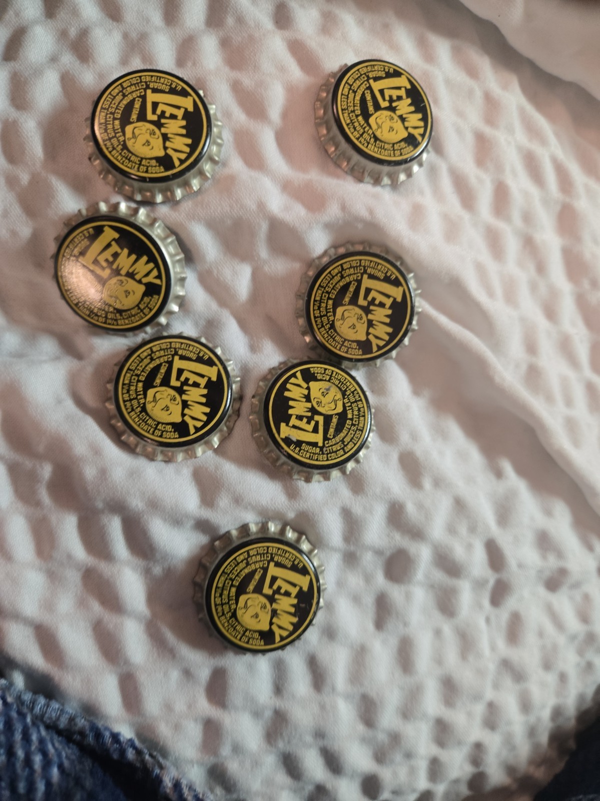 Lot of 7 Vintage Lemmy Lemonade Bottle Caps NOS Cork Lined 1940s 1950s Soda...