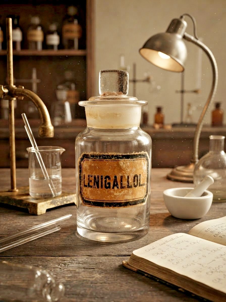 VTG Antique Apothecary Hand Blown Clear Glass Bottle Ground Stopper LENIGALLOL.