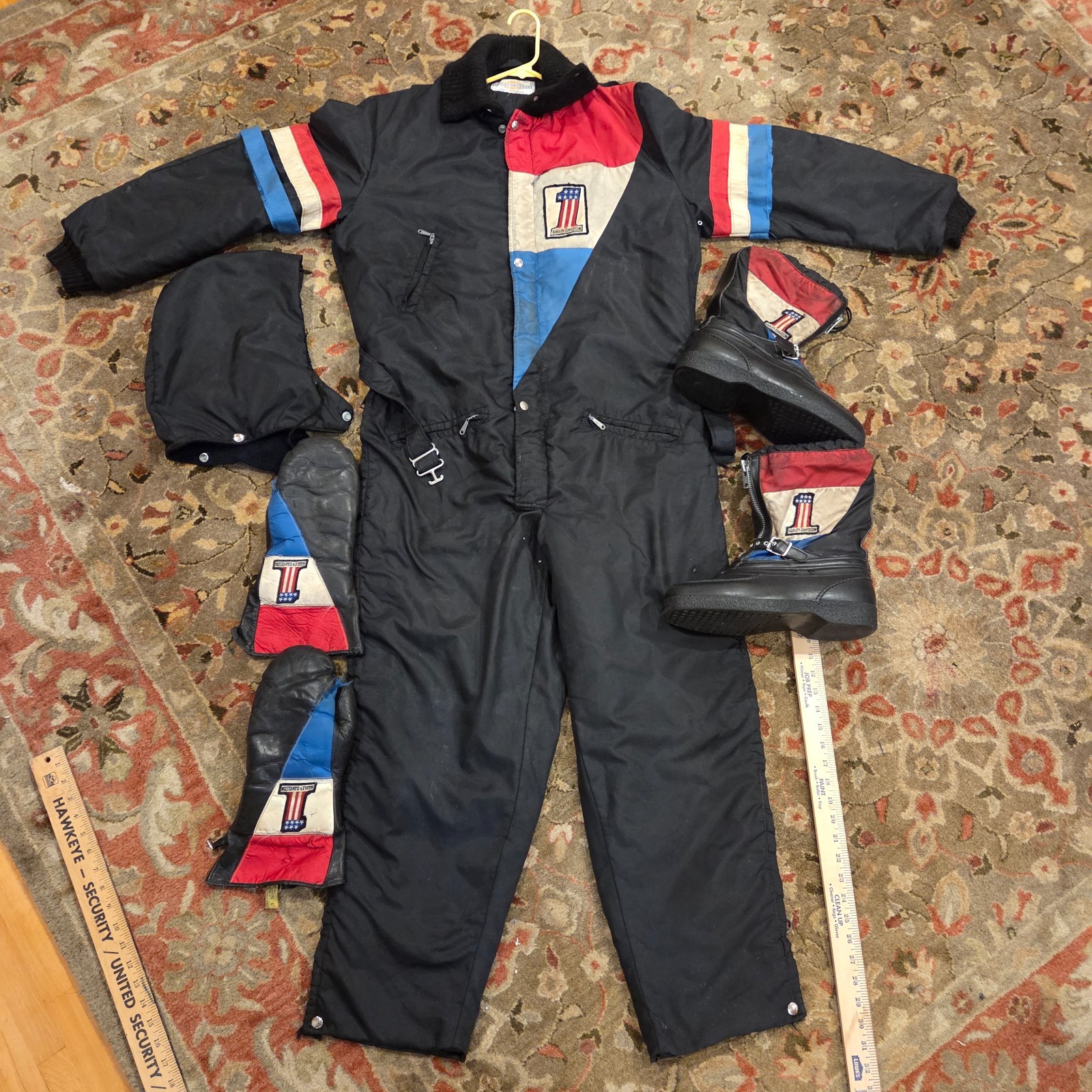 Rare Harley-Davidson Vintage Snowmobile Snow Suit Lrg Womens Gloves 1970s BOOTS